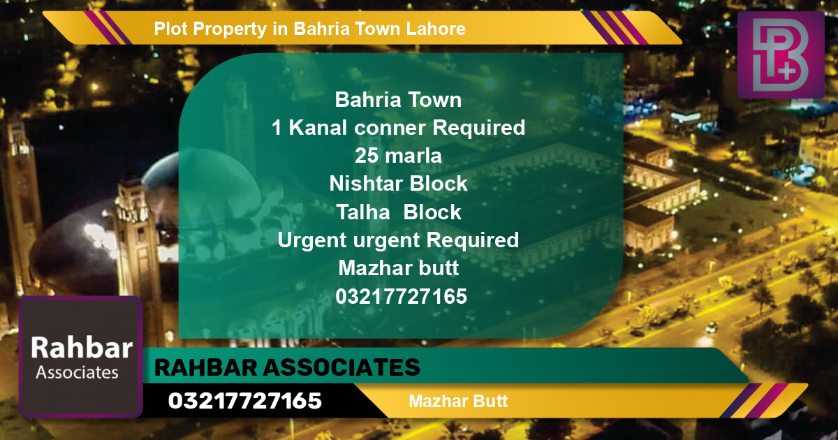 Residential Plot for Sale in Bahria Town, Lahore - (BP-51365)