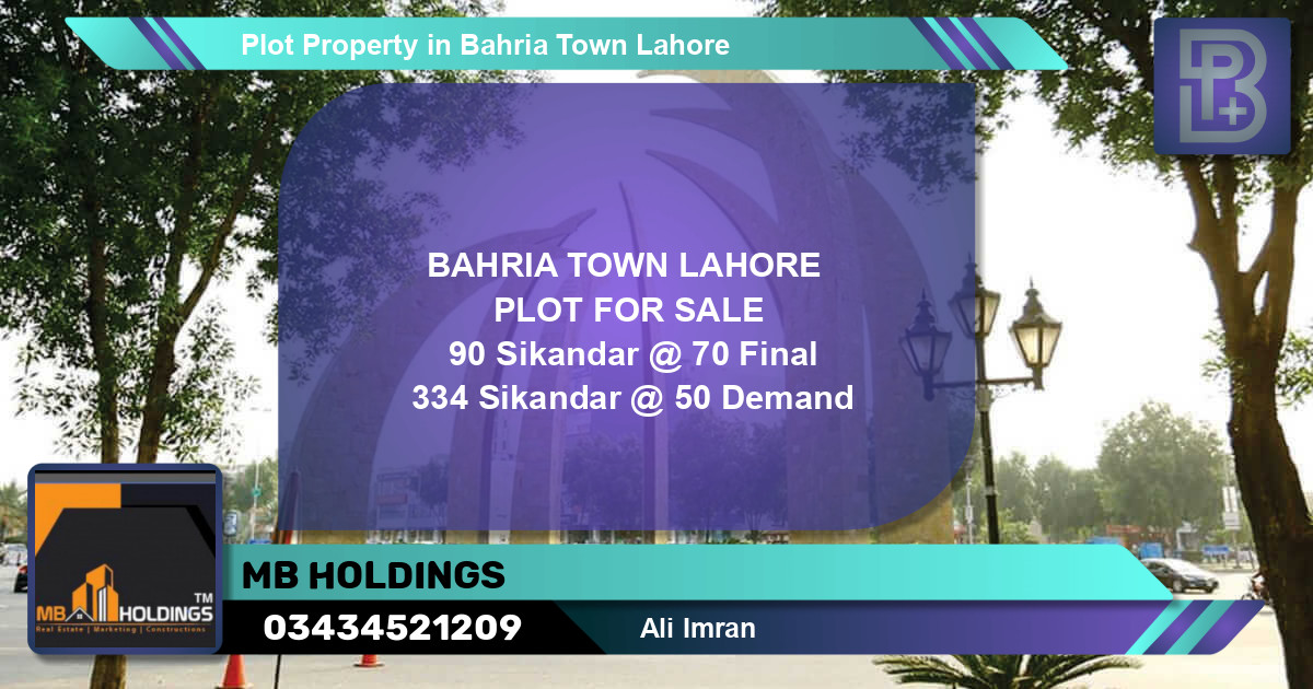 Residential Plot for Sale in Bahria Town, Lahore - (BP-51371)