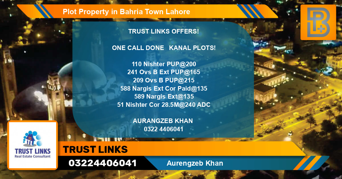 Residential Plot for Sale in Bahria Town, Lahore - (BP-51377)