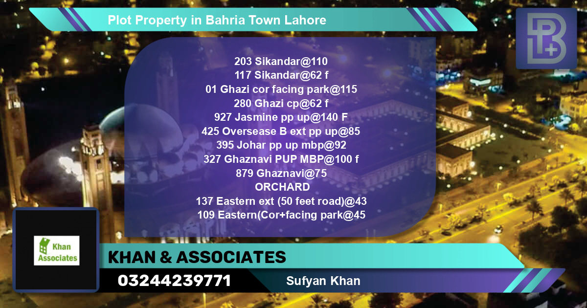 Residential Plot for Sale in Bahria Town, Lahore - (BP-51402)
