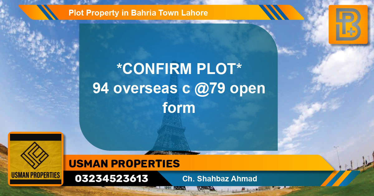 Residential Plot for Sale in Bahria Town, Lahore - (BP-51413)
