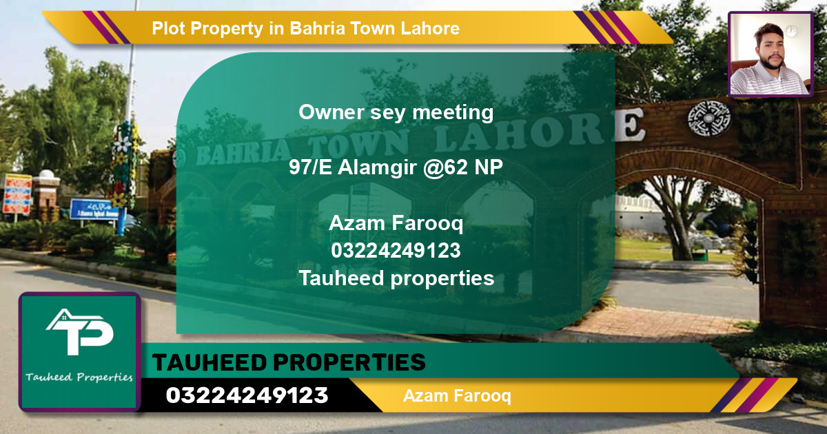 Residential Plot for Sale in Bahria Town, Lahore - (BP-51466)