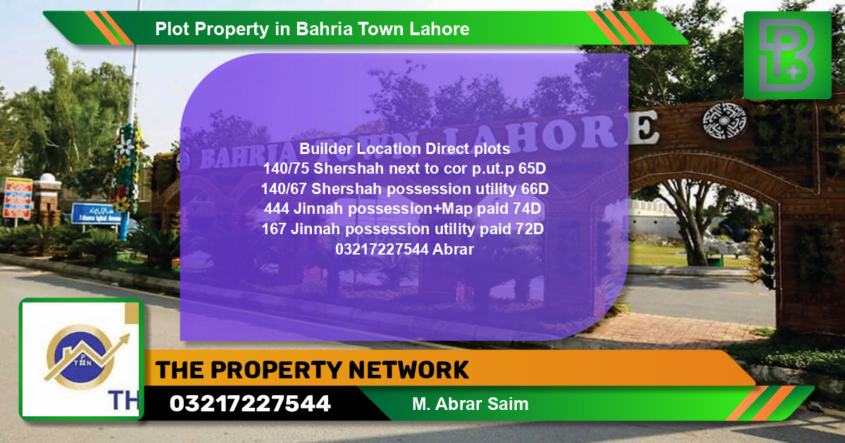 Residential Plot for Sale in Bahria Town, Lahore - (BP-51482)