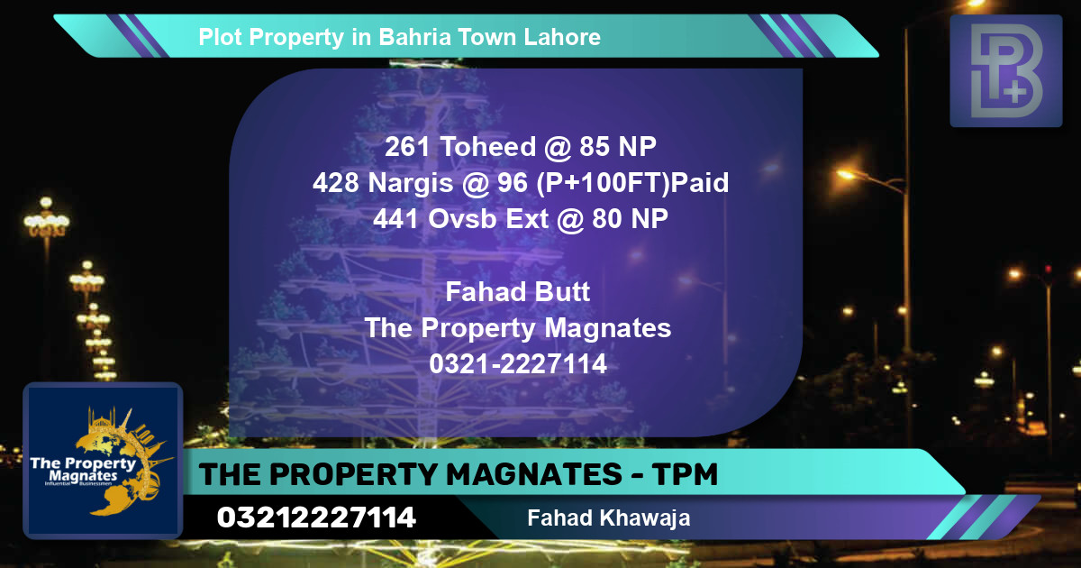 Residential Plot for Sale in Bahria Town, Lahore - (BP-51491)