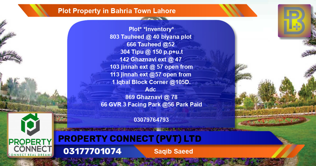 Residential Plot for Sale in Bahria Town, Lahore - (BP-51496)