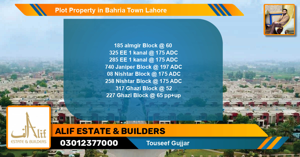 Residential Plot for Sale in Bahria Town, Lahore - (BP-51507)