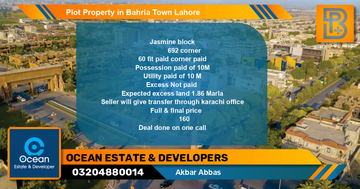 Residential Plot for Sale in Bahria Town, Lahore - (BP-51605)