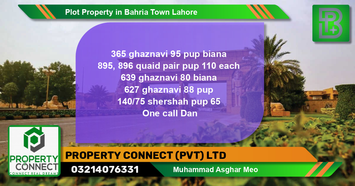 Residential Plot for Sale in Bahria Town, Lahore - (BP-51623)
