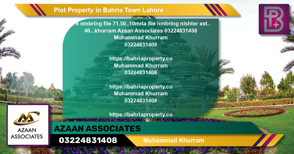 Residential Plot for Sale in Bahria Town, Lahore - (BP-51635)