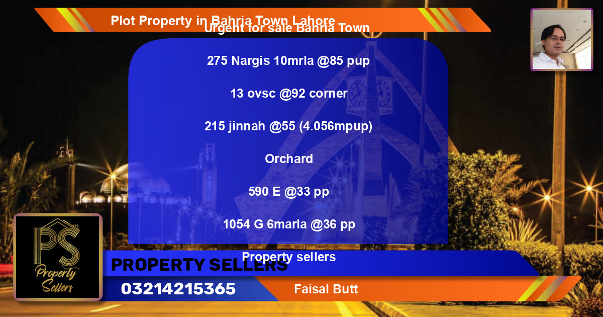 Residential Plot for Sale in Bahria Town, Lahore - (BP-51649)