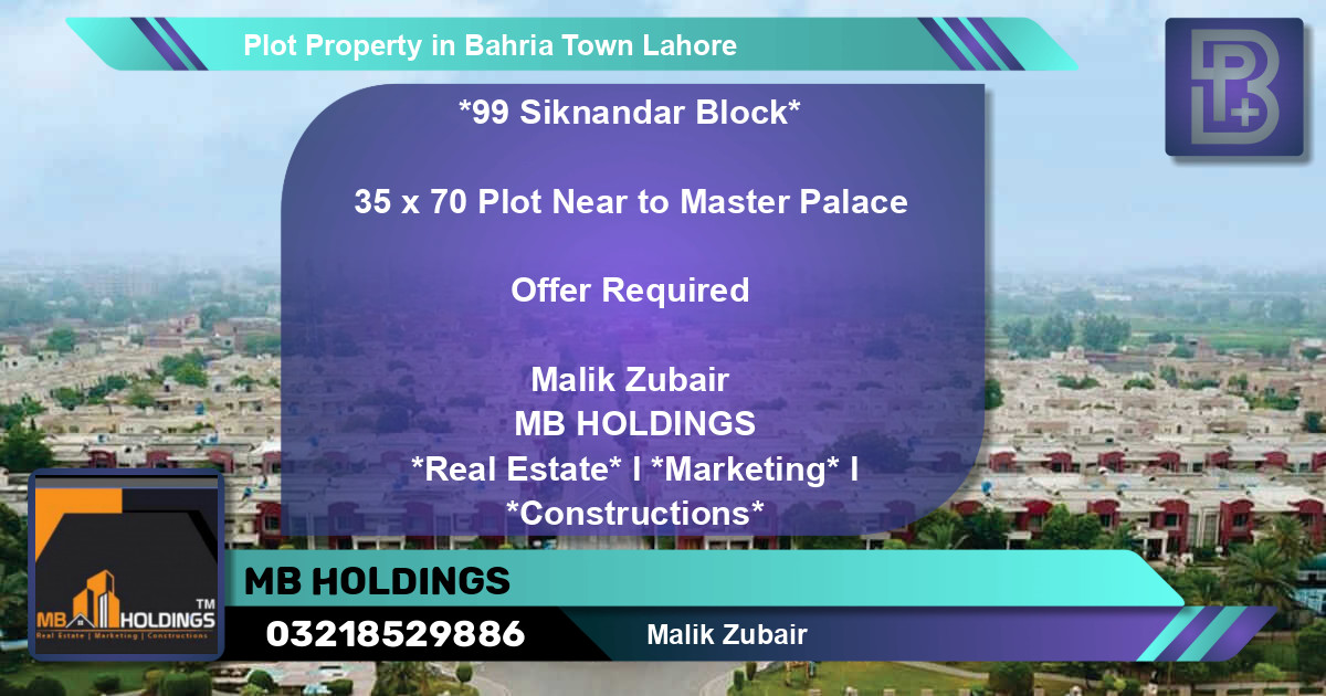 Residential Plot for Sale in Bahria Town, Lahore - (BP-51701)