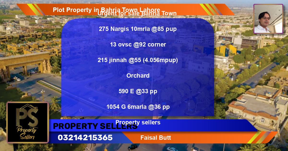 Residential Plot for Sale in Bahria Town, Lahore - (BP-51732)
