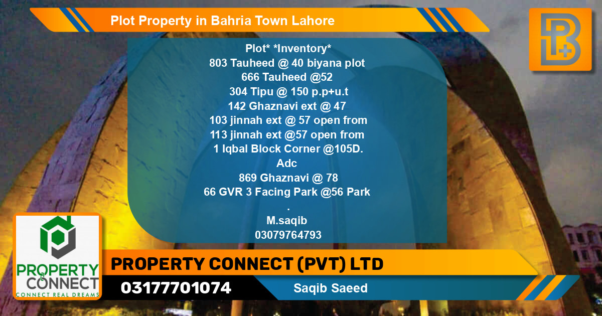 Residential Plot for Sale in Bahria Town, Lahore - (BP-51775)