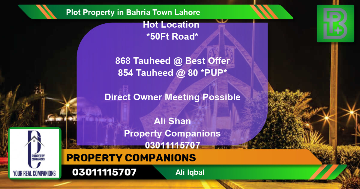 Residential Plot for Sale in Bahria Town, Lahore - (BP-51795)
