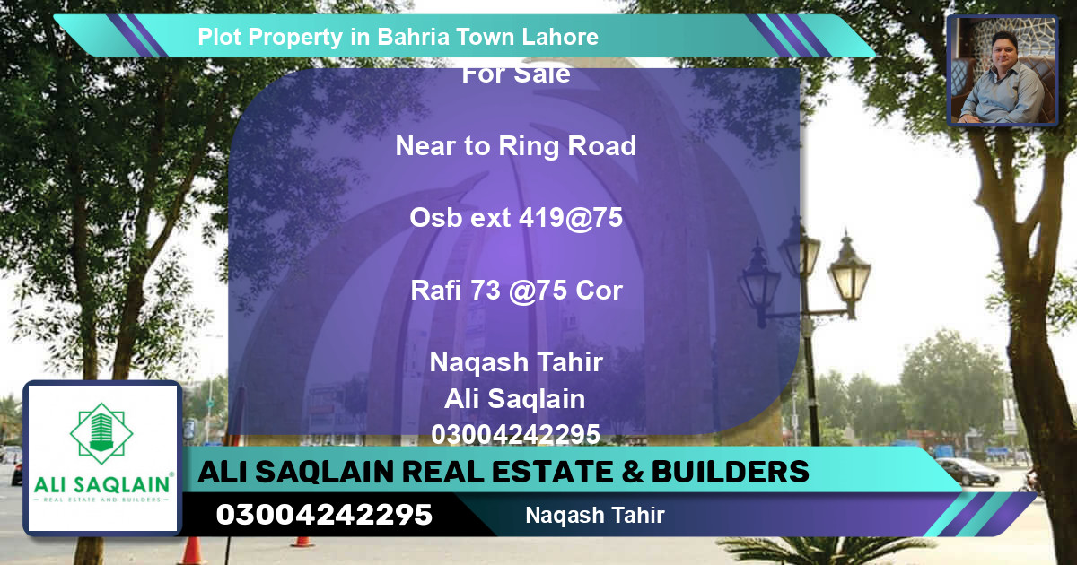 Residential Plot for Sale in Bahria Town, Lahore - (BP-51798)