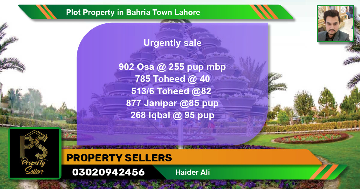 Residential Plot for Sale in Bahria Town, Lahore - (BP-51801)