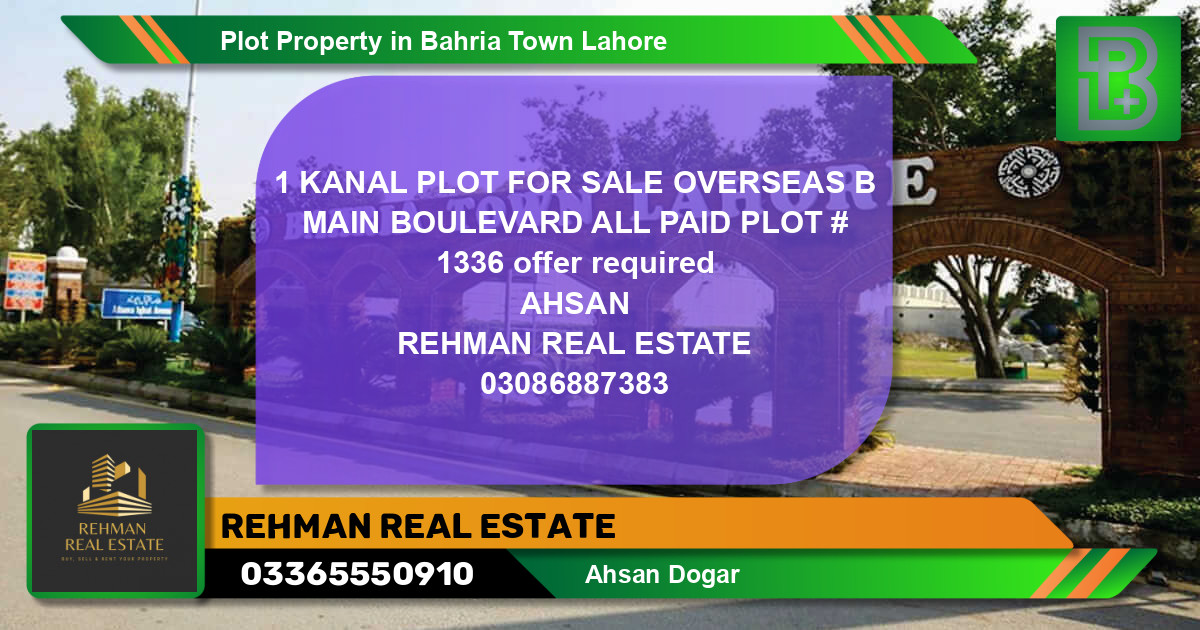 Residential Plot for Sale in Bahria Town, Lahore - (BP-51805)