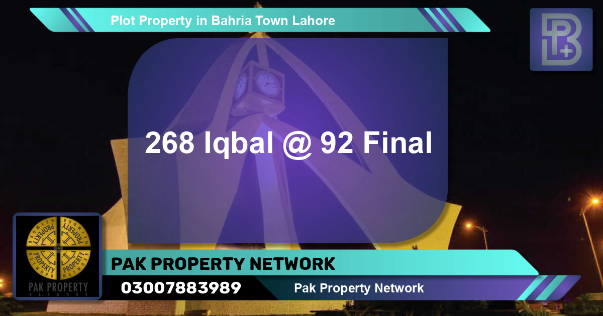 Residential Plot for Sale in Bahria Town, Lahore - (BP-51828)