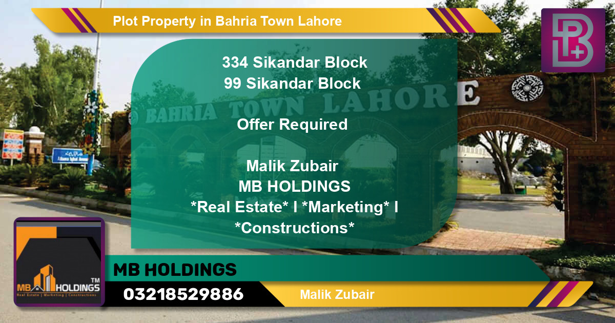 Residential Plot for Sale in Bahria Town, Lahore - (BP-51833)
