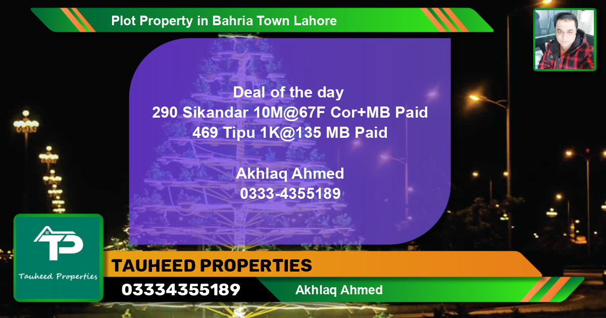 Residential Plot for Sale in Bahria Town, Lahore - (BP-51852)
