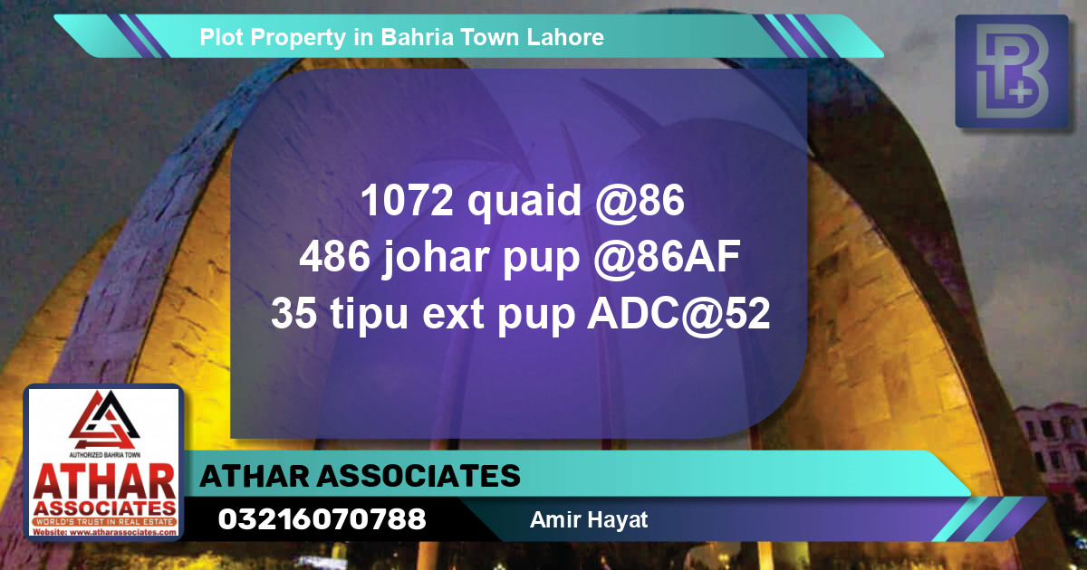 Residential Plot for Sale in Bahria Town, Lahore - (BP-51858)