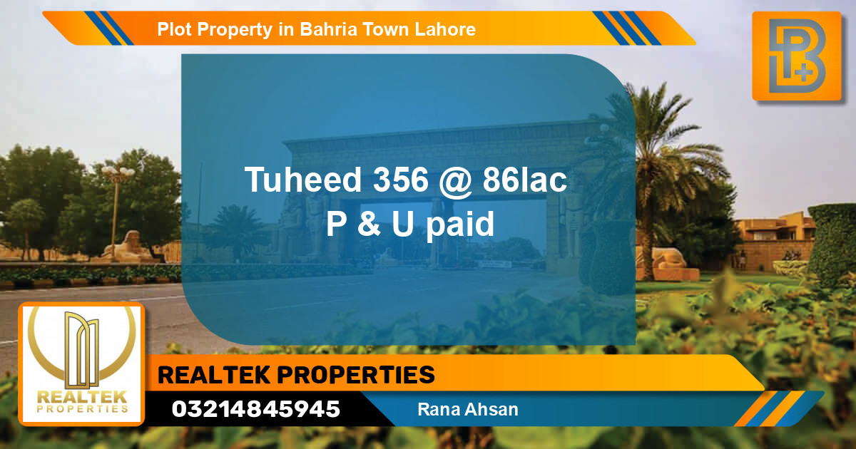 Residential Plot for Sale in Bahria Town, Lahore - (BP-51862)