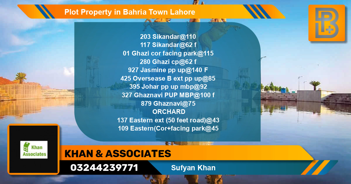 Residential Plot for Sale in Bahria Town, Lahore - (BP-51883)