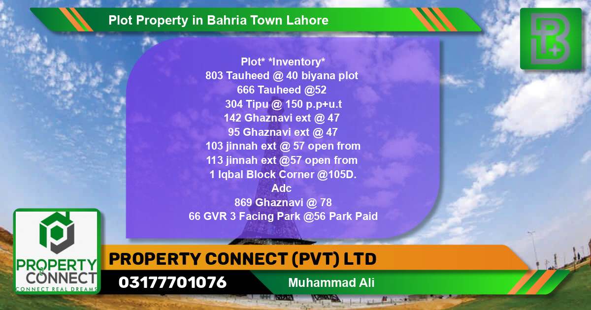 Residential Plot for Sale in Bahria Town, Lahore - (BP-51889)