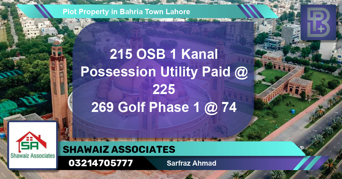 Residential Plot for Sale in Bahria Town, Lahore - (BP-51890)
