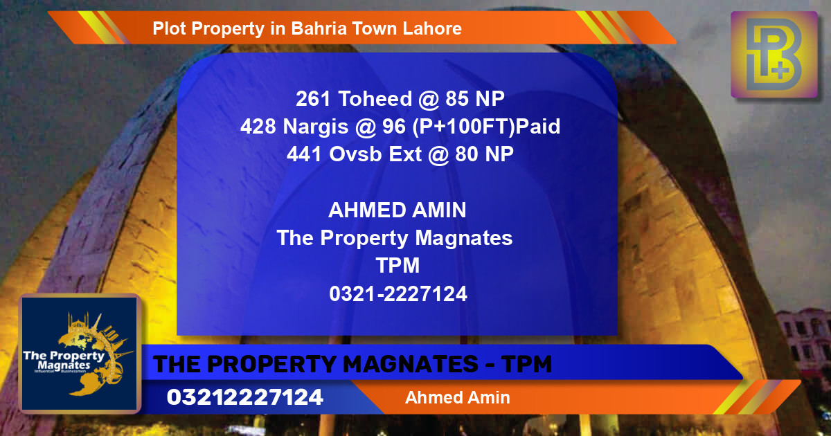 Residential Plot for Sale in Bahria Town, Lahore - (BP-51961)