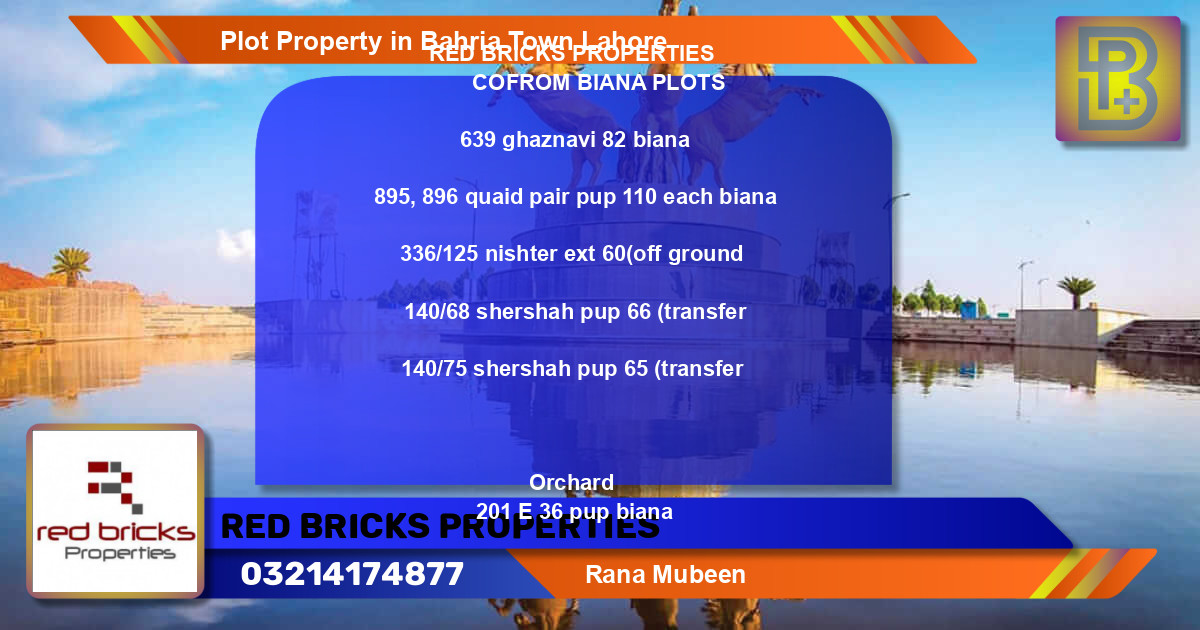 Residential Plot for Sale in Bahria Town, Lahore - (BP-51964)