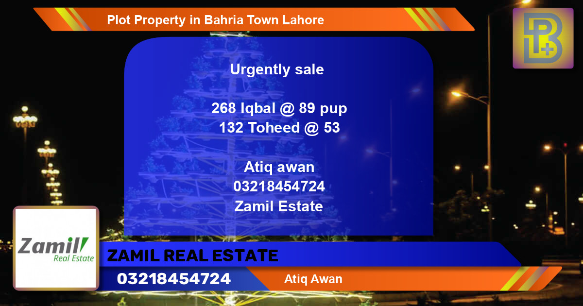 Residential Plot for Sale in Bahria Town, Lahore - (BP-51970)