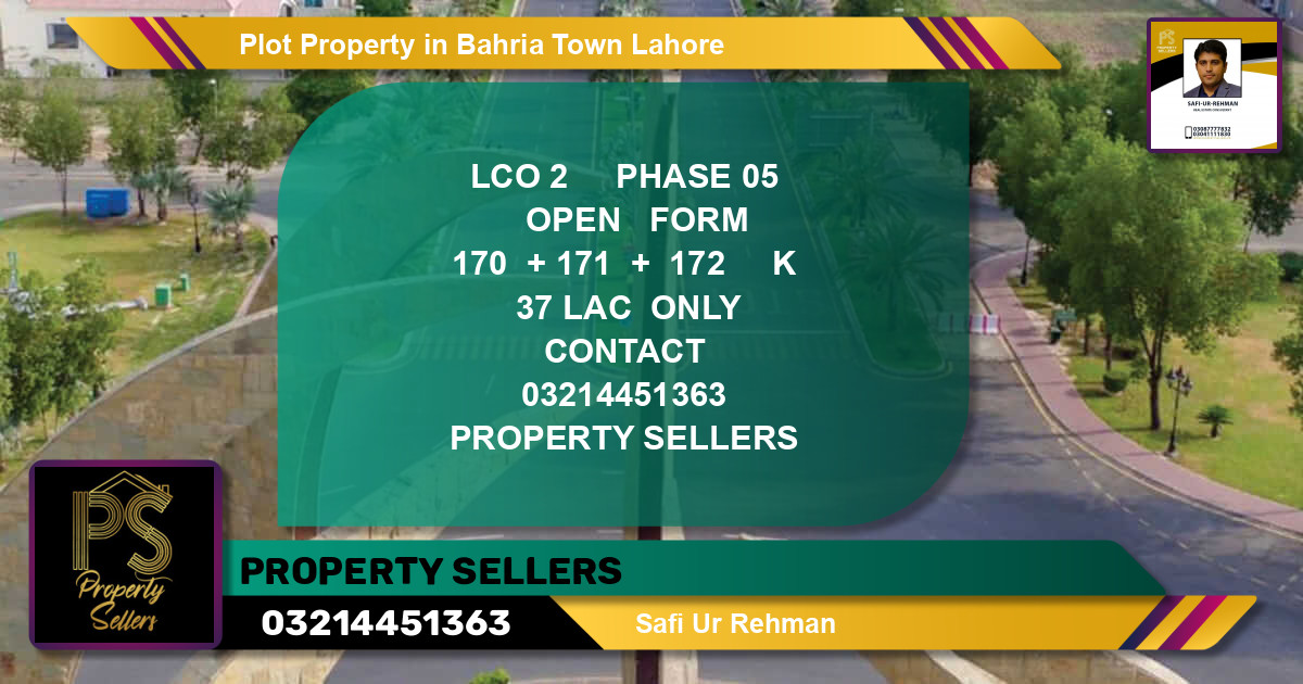 Residential Plot for Sale in Bahria Town, Lahore - (BP-51980)