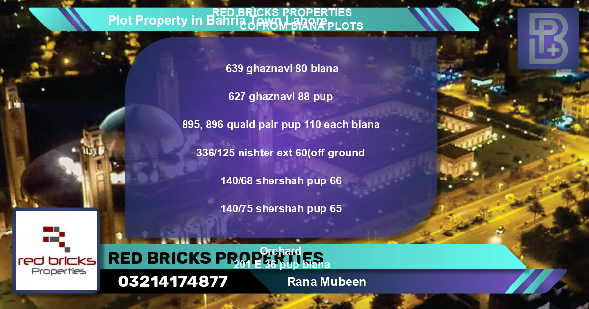 Residential Plot for Sale in Bahria Town, Lahore - (BP-52016)