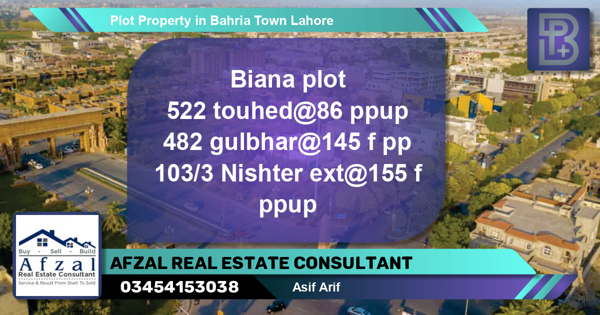 Residential Plot for Sale in Bahria Town, Lahore - (BP-52054)