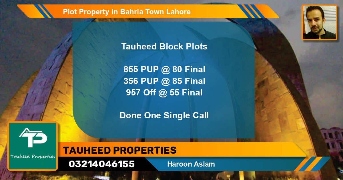 Residential Plot for Sale in Bahria Town, Lahore - (BP-52073)