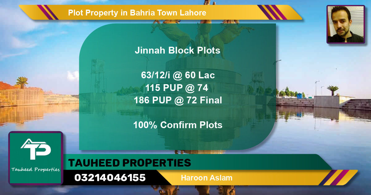 Residential Plot for Sale in Bahria Town, Lahore - (BP-52076)