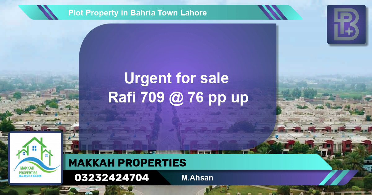 Residential Plot for Sale in Bahria Town, Lahore - (BP-52090)