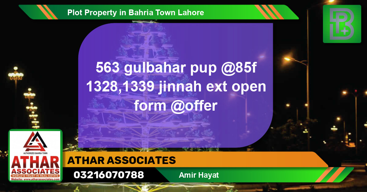Residential Plot for Sale in Bahria Town, Lahore - (BP-52113)