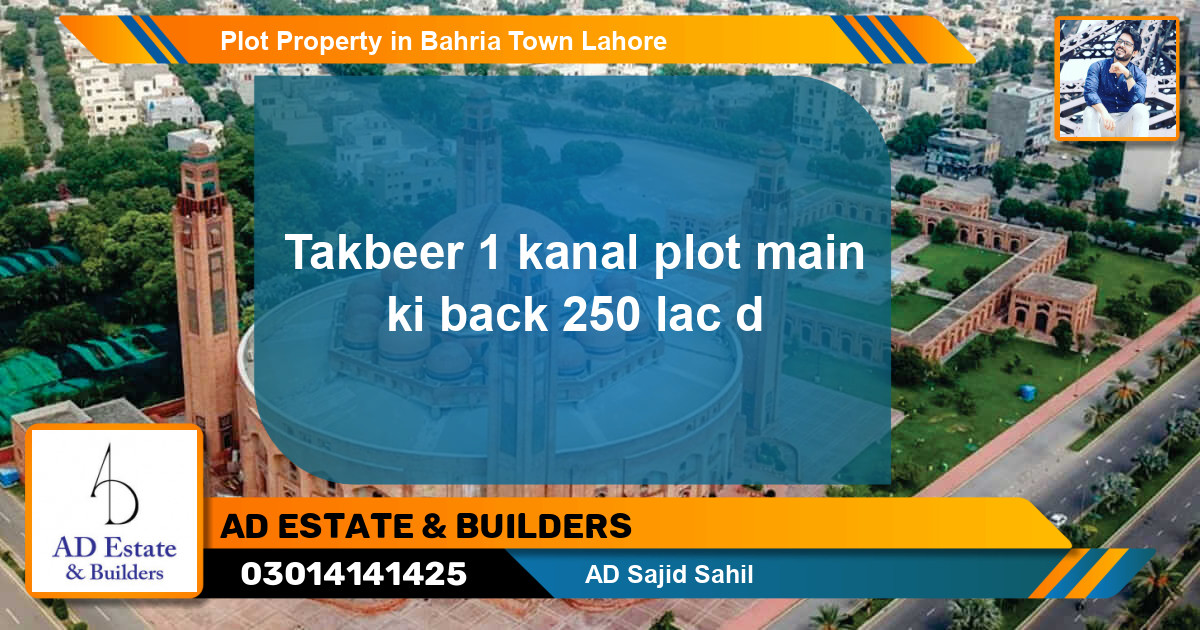 Residential Plot for Sale in Bahria Town, Lahore - (BP-52122)