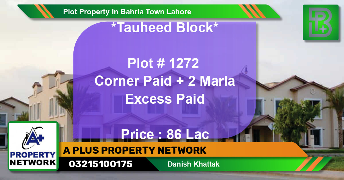 Residential Plot for Sale in Bahria Town, Lahore - (BP-52153)