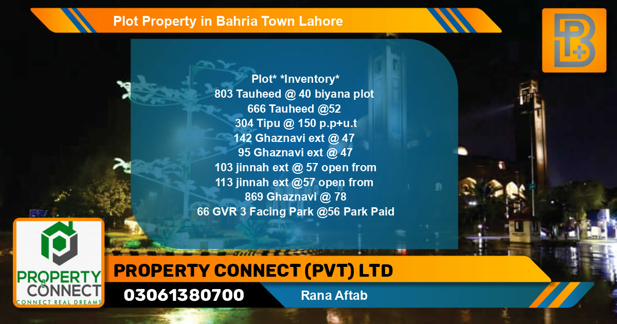 Residential Plot for Sale in Bahria Town, Lahore - (BP-52155)