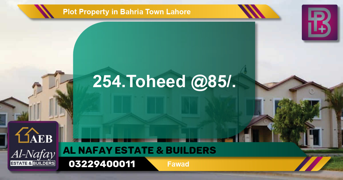 Residential Plot for Sale in Bahria Town, Lahore - (BP-52174)
