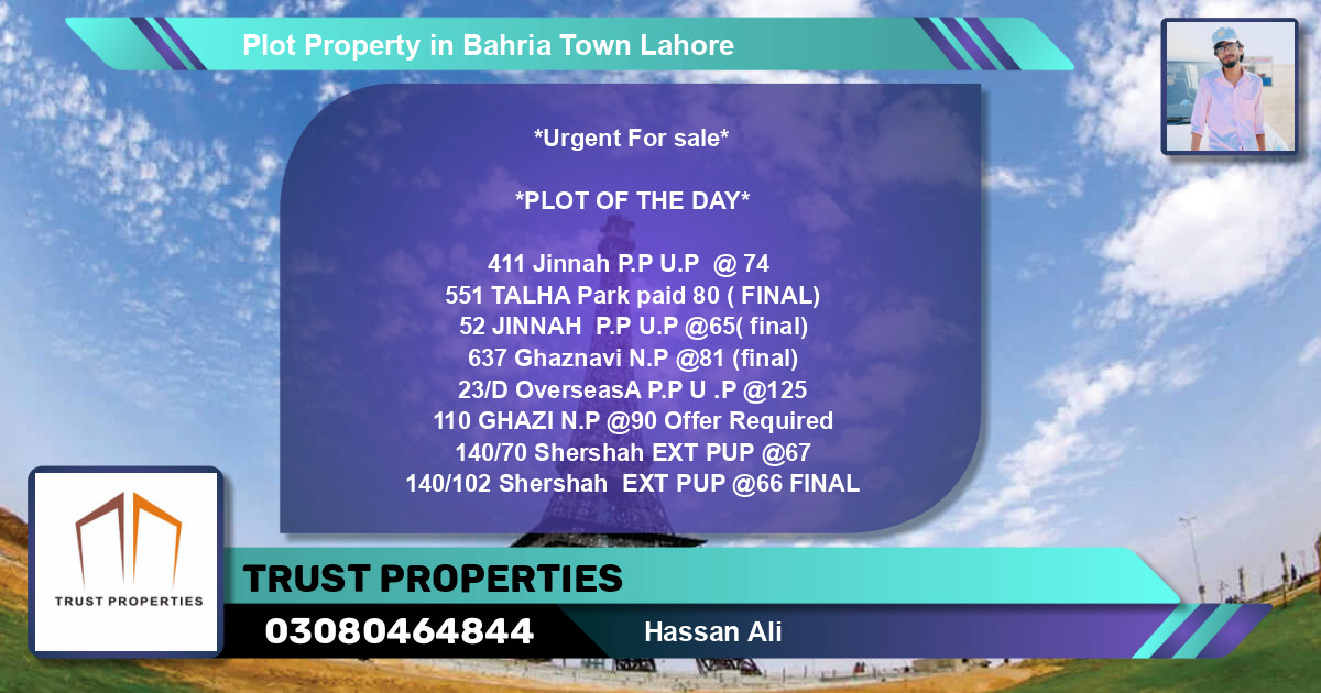 Residential Plot for Sale in Bahria Town, Lahore - (BP-52205)