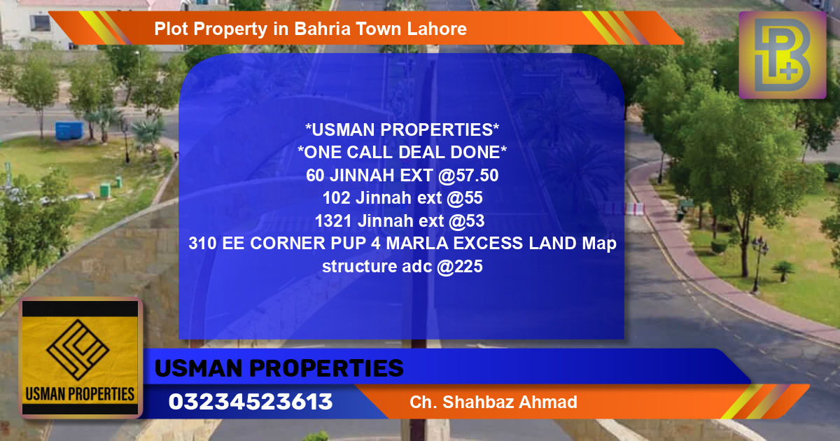 Residential Plot for Sale in Bahria Town, Lahore - (BP-52213)
