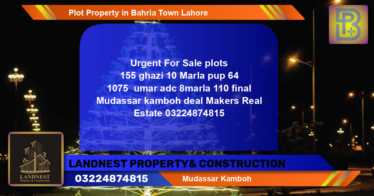 Residential Plot for Sale in Bahria Town, Lahore - (BP-52220)