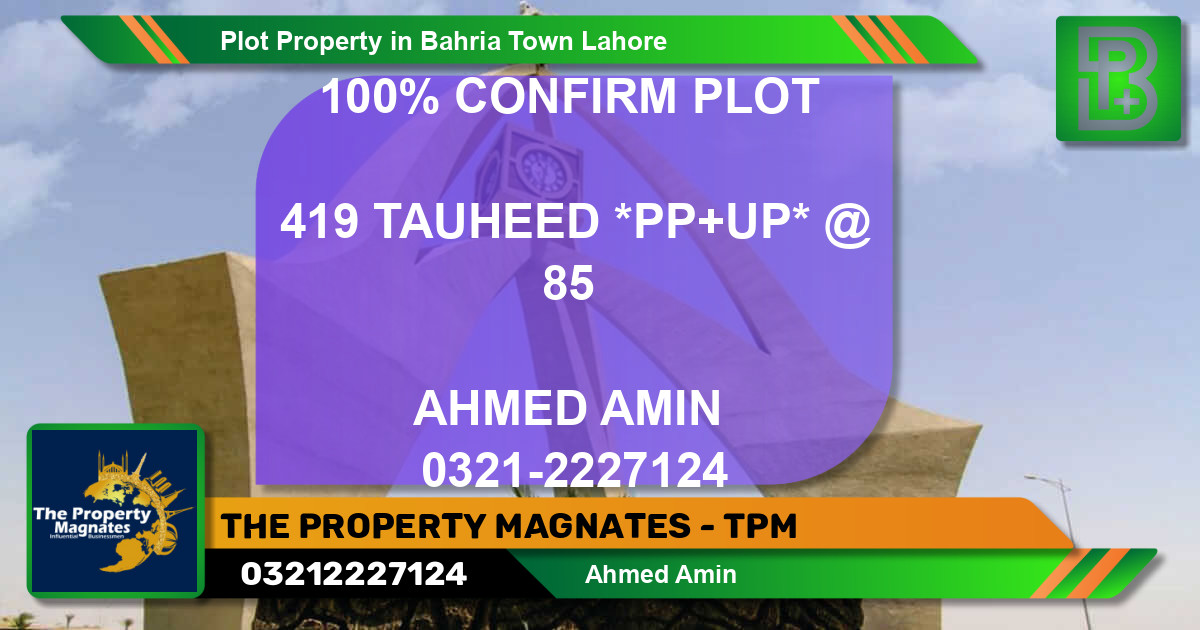 Residential Plot for Sale in Bahria Town, Lahore - (BP-52229)