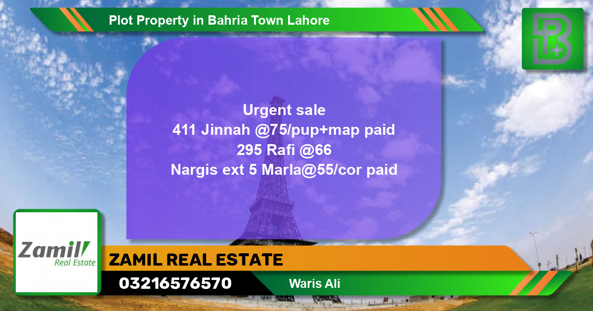 Residential Plot for Sale in Bahria Town, Lahore - (BP-52282)