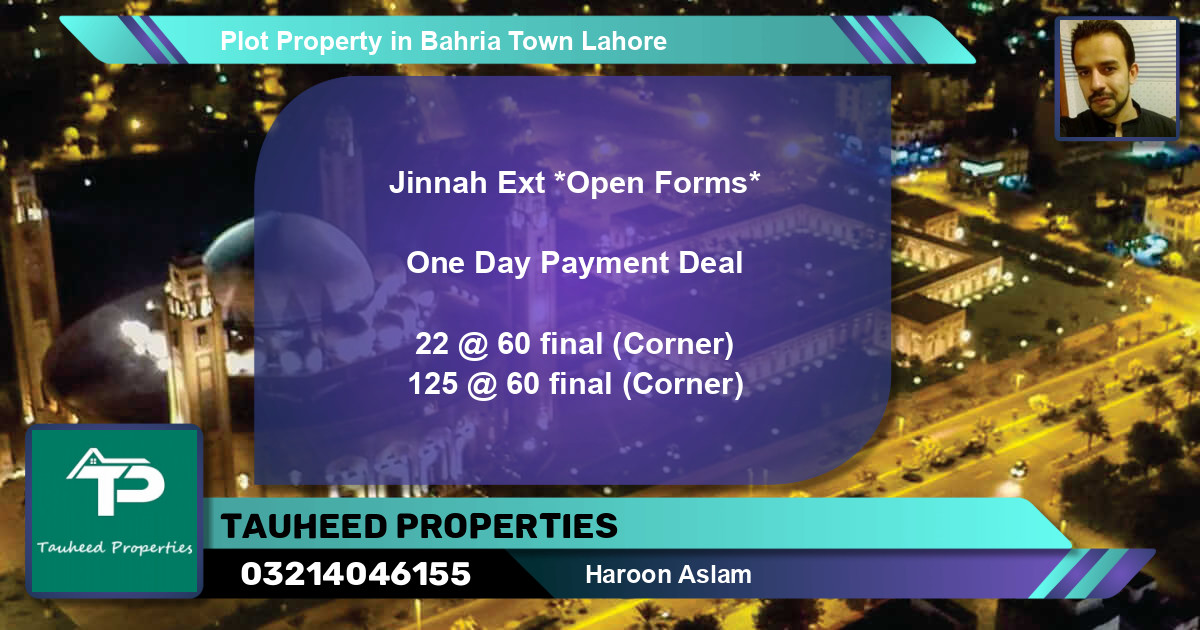 Residential Plot for Sale in Bahria Town, Lahore - (BP-52292)