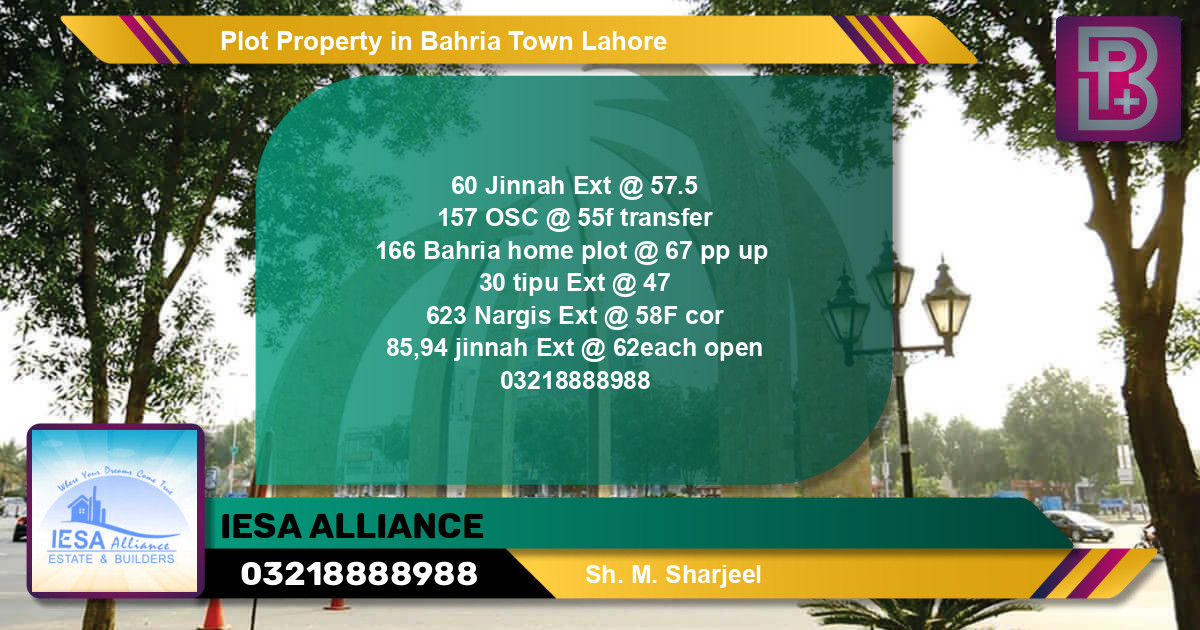 Residential Plot for Sale in Bahria Town, Lahore - (BP-52294)